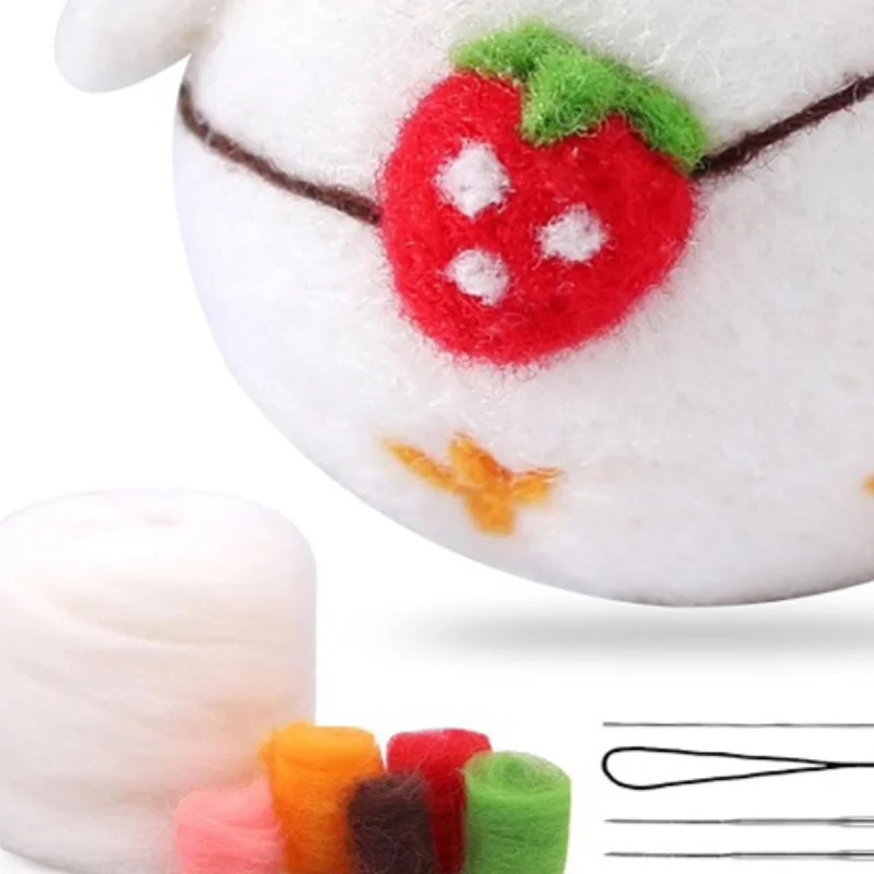 Bolsa de Material de fieltro de lana DIY, juego hecho a mano para padres e hijos, fácil de operar, puede hacer muñecos suaves, colgantes, llaveros, adornos de escritorio