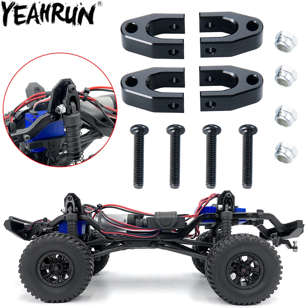 YEAHRUN 4PCS Hight-lift Shock Mount Aluminum Alloy Front Rear Heighten Shocks Towers for 1/18 TRX4M Bronco Defender Parts