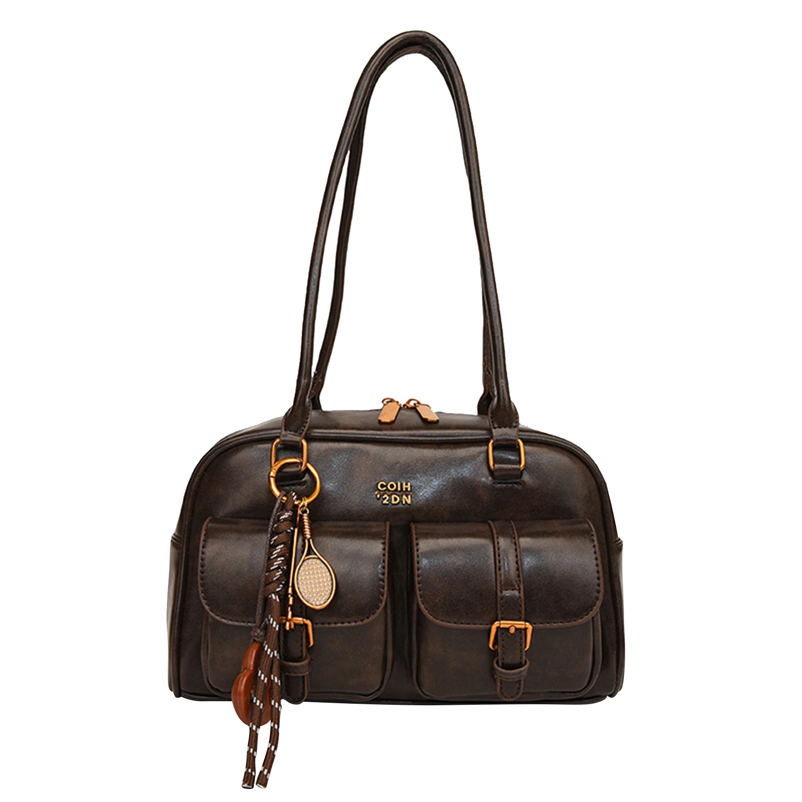 

Retro Top Handle Bag with Multiple Pockets Multi Pockets Shoulder Bag for Women Daily Travel Shopping Work Picnic Use