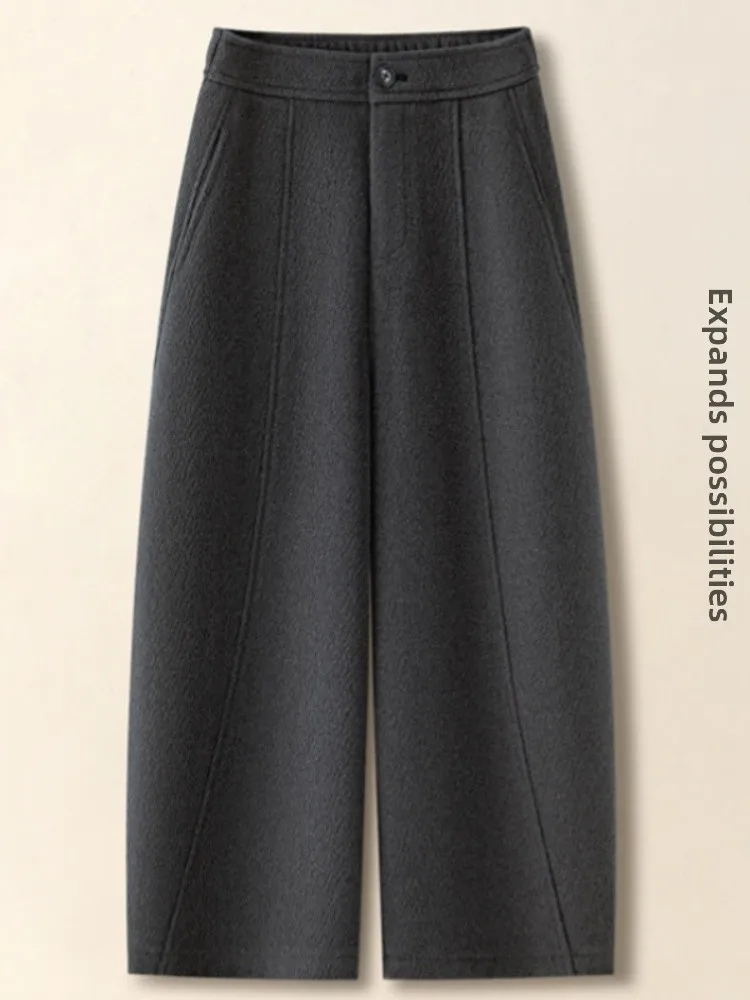 Spodnie damskie z wysokim stanem, luźne, z prostymi nogawkami, szerokie spodnie typu knife pants, spodnie do kolan, eleganckie, codzienne spodnie do pracy.