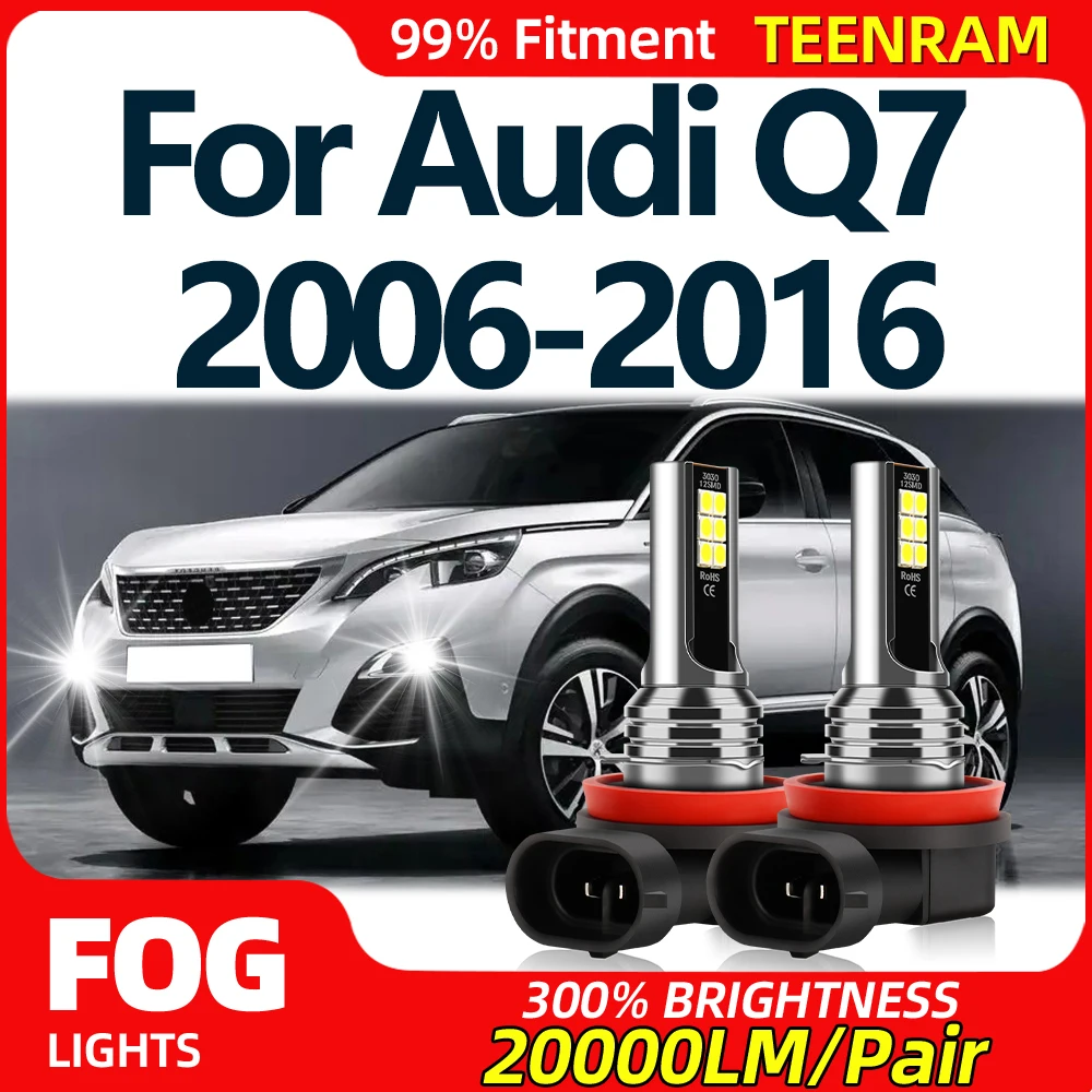 H8 H9 H11 LED Fog Lights Bulbs 20000LM Fanless Wireless Fog Lamps 12V For Audi Q7 2006-2009 2010 2011 2012 2013 2014 2015 2016