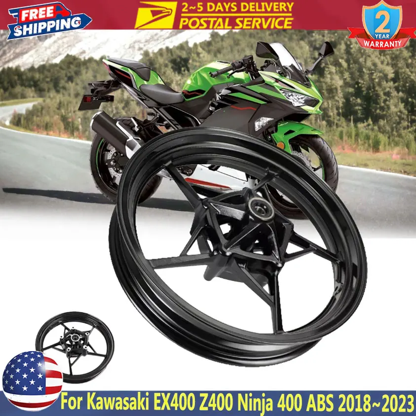 Jante de roue de moto en alliage d'aluminium, 17 ''x 3'', pour Kawasaki Ninja400 Z400 EX400 ABS 2018 ~ 2023 2019 2020