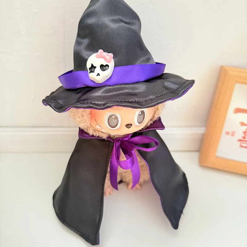 1 ensemble de vêtements Labubu 1ère 2e 3e génération, pendentif assis pour bébé Halloween, Cape de chevalier foncé, tenue Cosplay, cadeau de fête