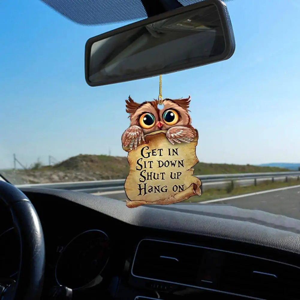 Cute Car Rearview Mirror Accessory Acrylic Car Charm Series Owl Bird Elephant Shape Pendant for Hanging Decoration on Backpack