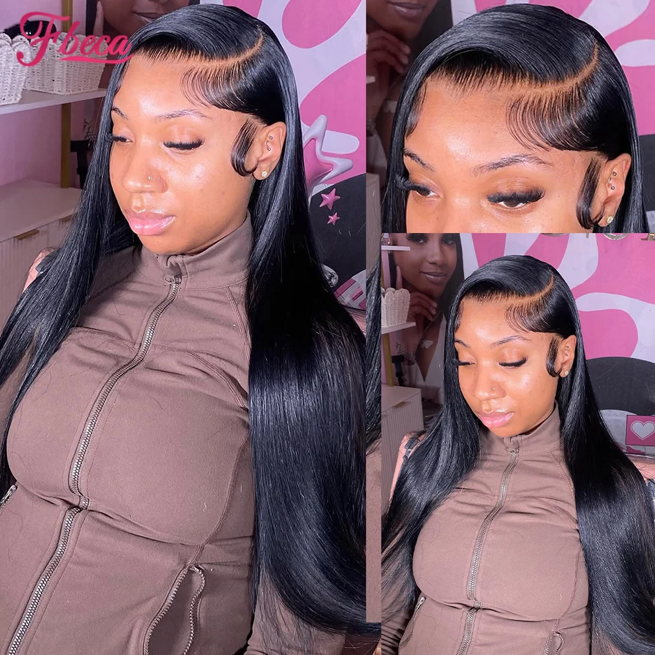 

Straight Natural Black Human Hair Wigs 13x4 Lace Front Human Hair Wig 13x6 Lace Frontal Wig Pre Plucked with Baby Hair for Women