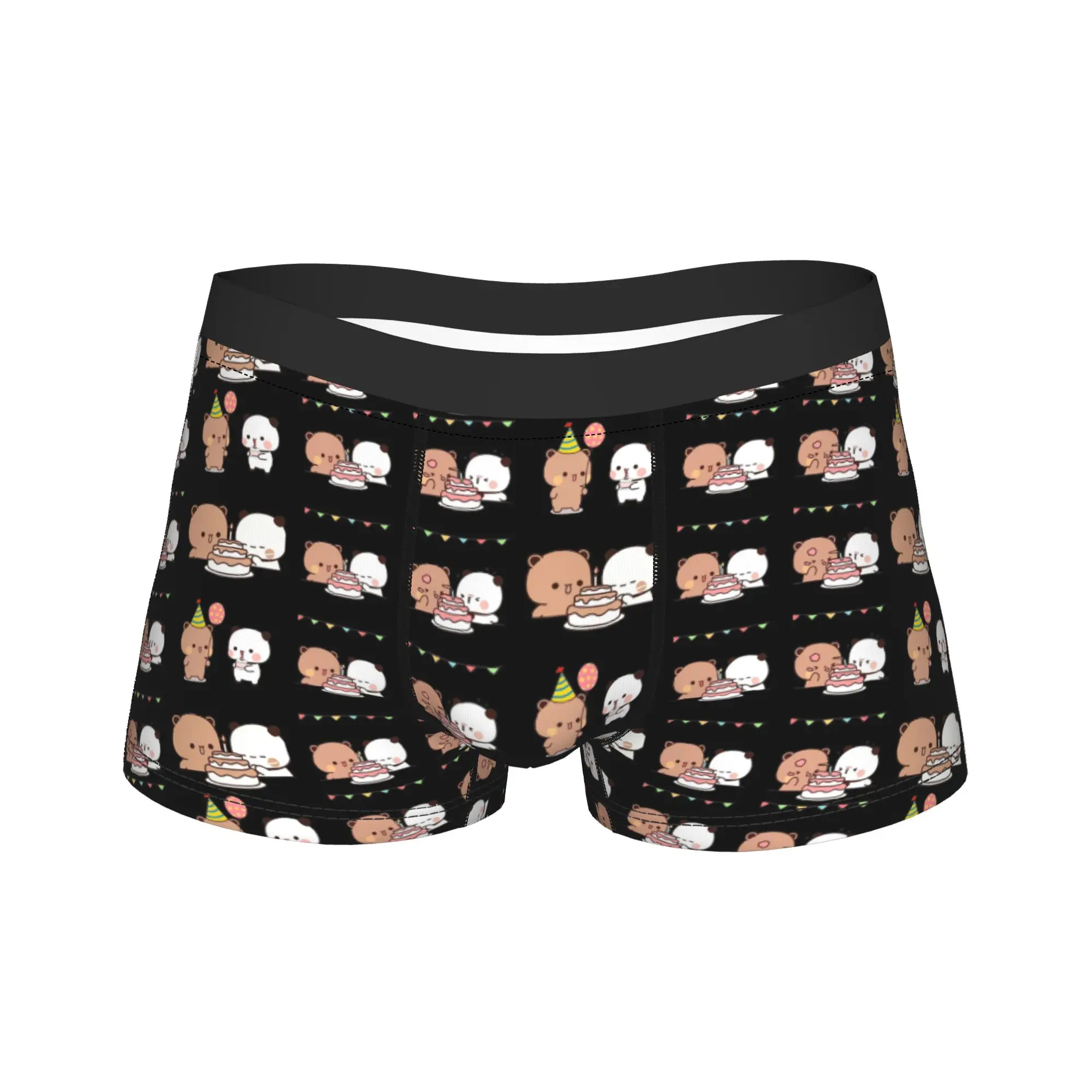 Men Cute Bubu Dudu Pattern Boxer Briefs Shorts Panties Mid Waist Underwear Panda Bear Homme Printed S-XXL Underpants