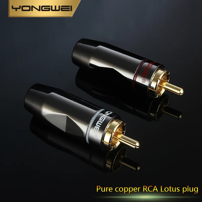 YONGWEI Gold-plated soldered RCA lotus-head AV audio connector metal Male plug video player Sound box, mixing console