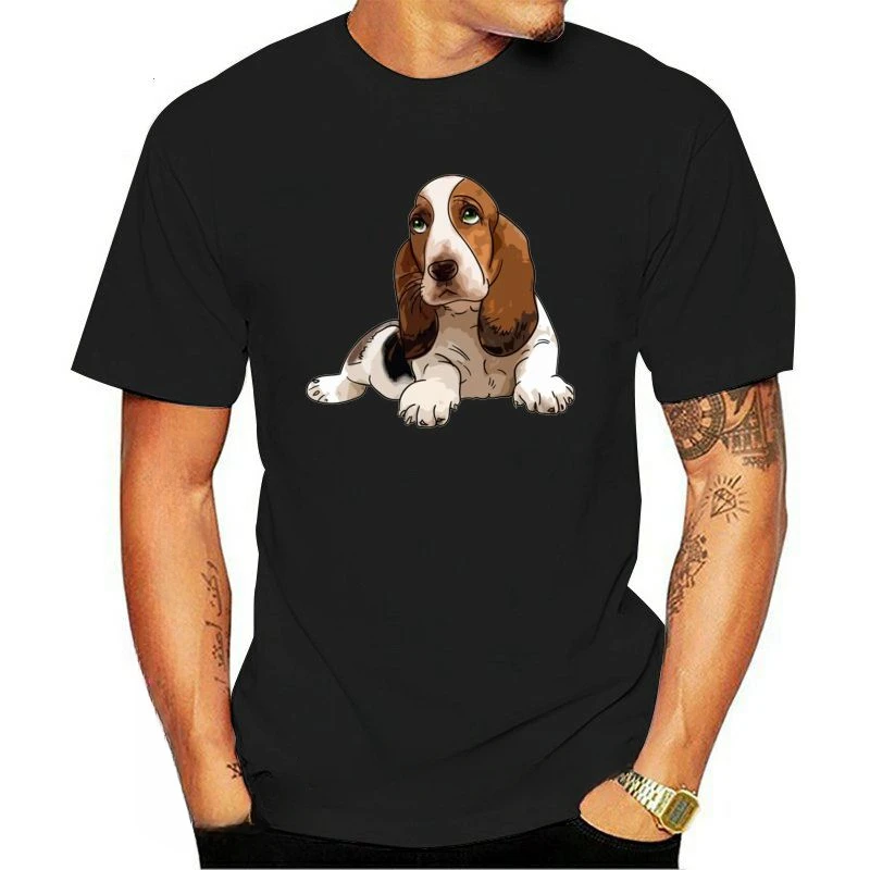 New Arrival fashion heavyweight Hot Sale vintage Summer streetwea vintage funny Men tshirt Basset Hound men T-Shirt tees top