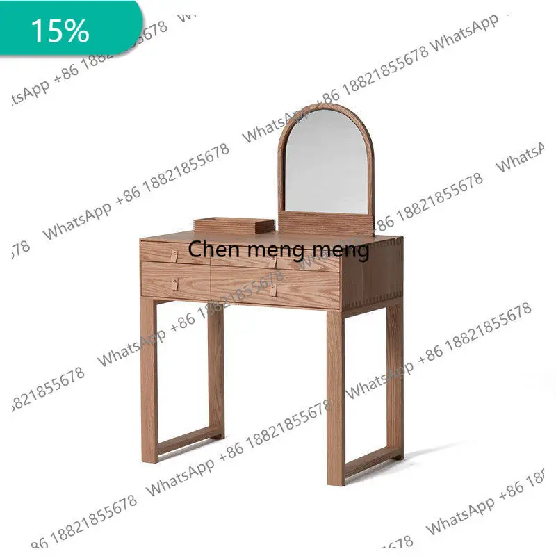 M178 French Storage Vanity Table Organiser Aesthetic Beauty Wooden Makeup Cabinet Bedroom Space Saving Penteadeira Feminina