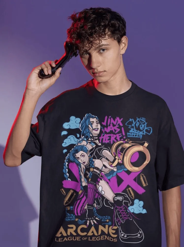 T-Shirt Jinx Arcane, dessin animé japonais, toutes tailles