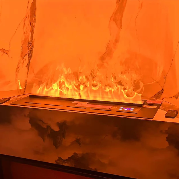 Modern Design 3D Black Electric Fireplace with Remote Control Steam and Humidifier Features for Hotel Insert Installation