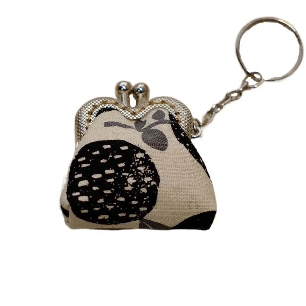 Creative Embroidered Brocade Coin Purse Anti-lost Small Pocket Cotton Mini Pouch Thickened Portable Key Ring Packet Ring