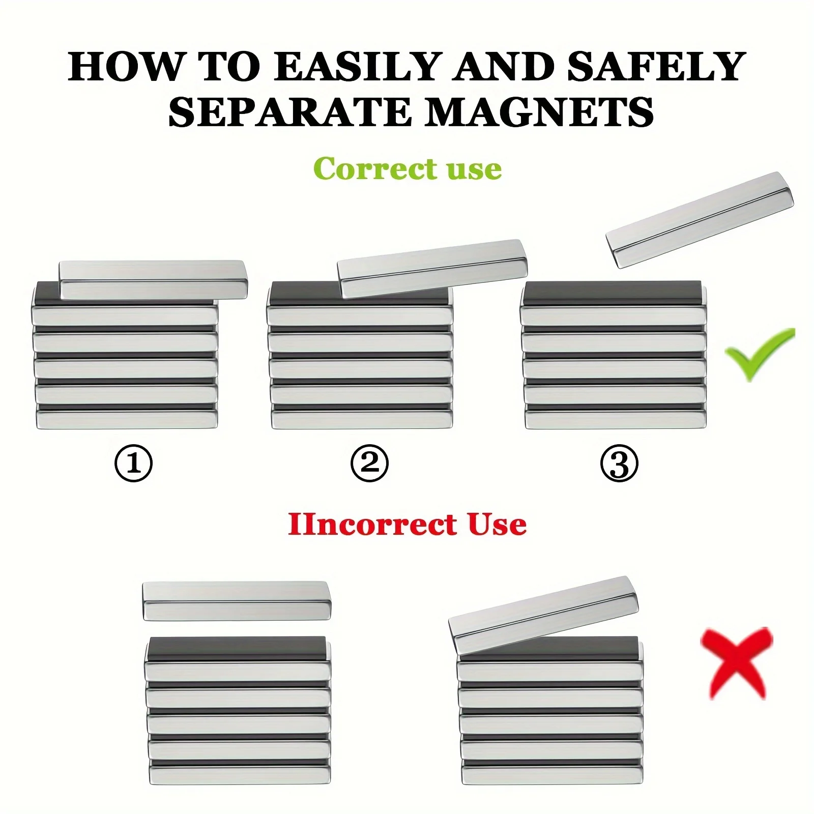 Imán 40x10x5(10uds) para almacenamiento de herramientas y oficina, imán de almacenamiento, imán de mapa, imán de cierre de cajón