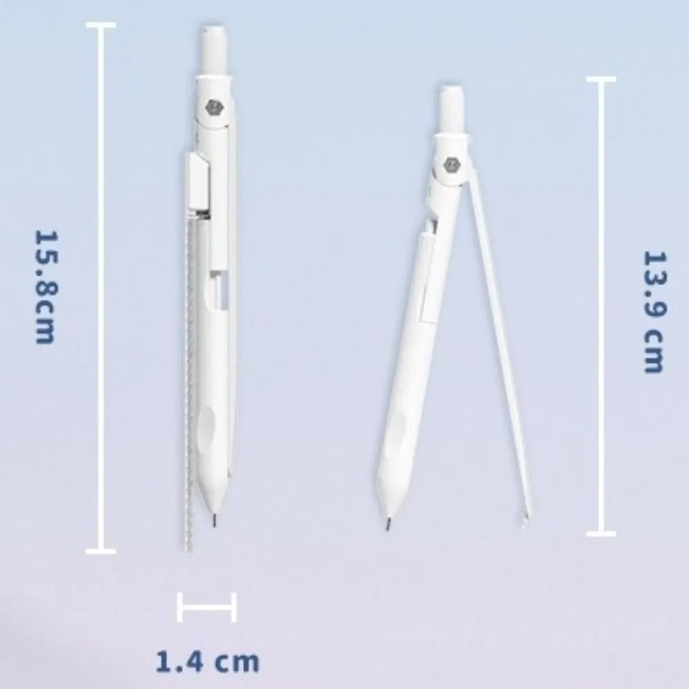 3-in-1 Compass Pencil Ruler Kit Stationery Measuring Ruler Compass Function Ruler Mathematics Dual-purpose Mechanical Pencil