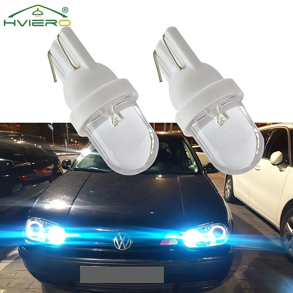 2Pcs T10 LED Bulbs DC 12V White Blue RGB 1Smd Auto Wedge Light Side Dashboard Number Plate Lamping Dome Signal Lamp Trunk Lights