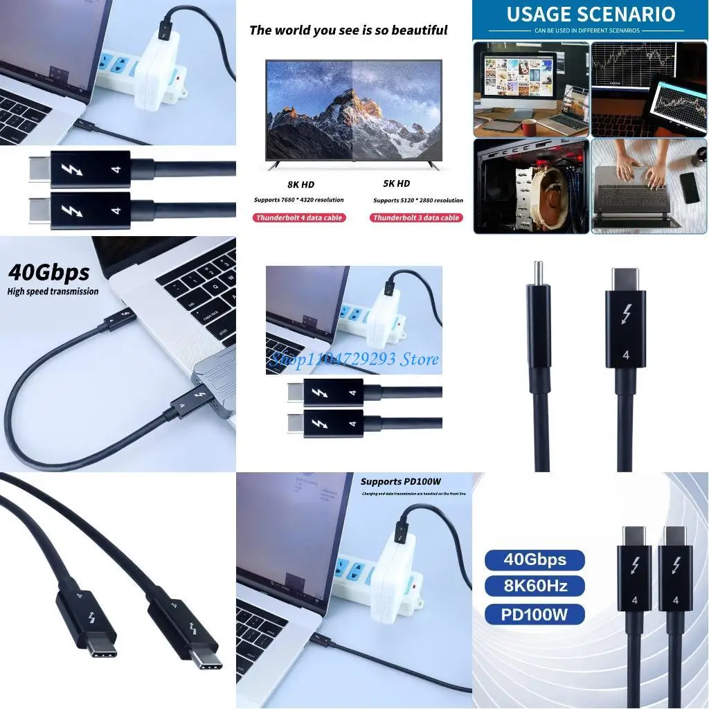 

Y2GD USB C Cable Fast Speed Usb C Cable 8K60hz Display 40Gbps Data and Charging Cord