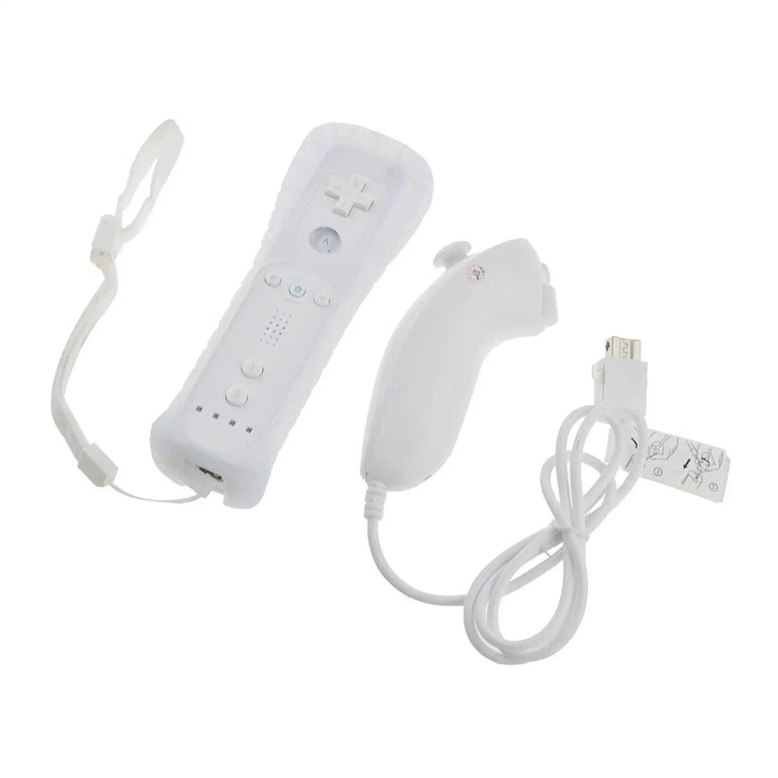 Classic Wii Controller and Nunchuck Bundle Gesture Gamepad with Silicone Case for Nintendo Wii