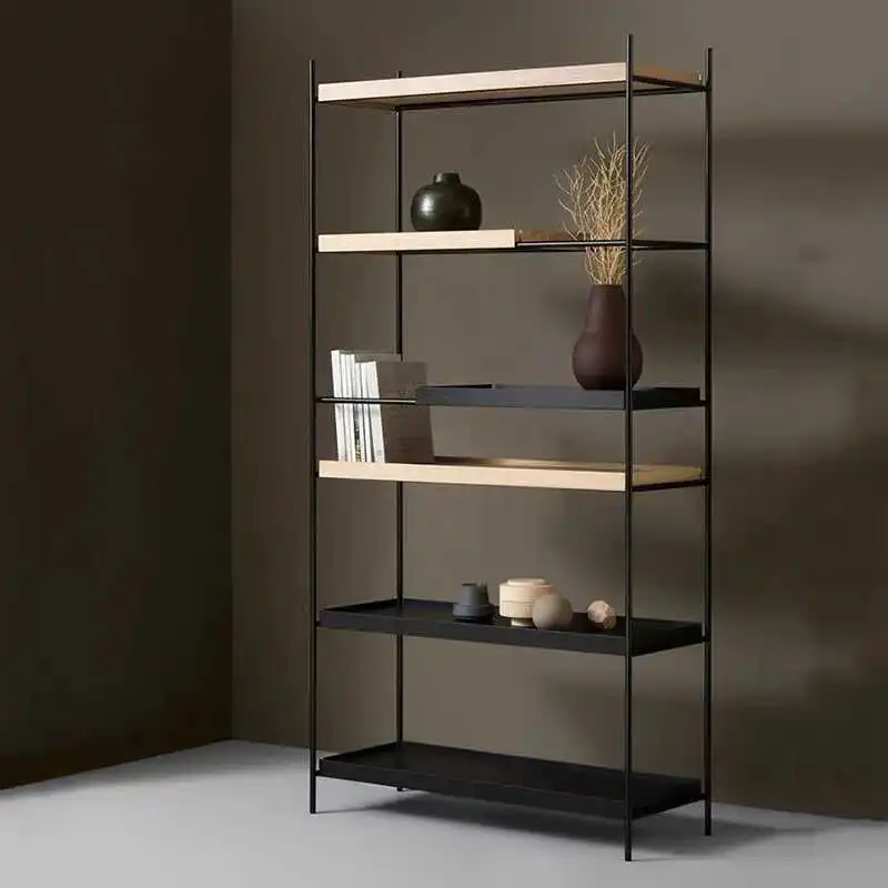 

Modern simple bookshelf Solid wood living room partition display rack Household shelf Decorative rack Floor-to-ceiling