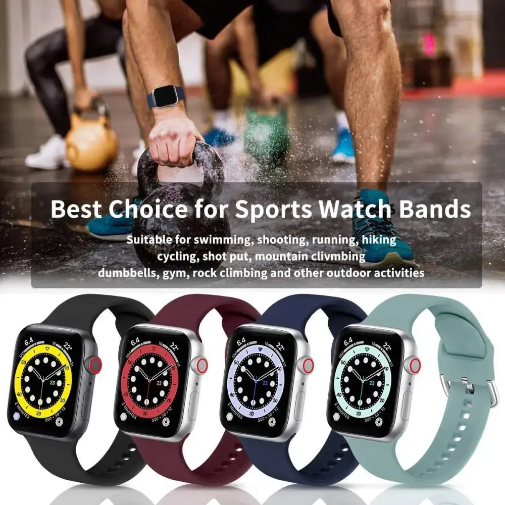 حزام سيليكون لسلسلة ساعات أبل 10 46 مللي متر 44 مللي متر 45 مللي متر الترا 2 49 مللي متر 40 مللي متر 41 مللي متر 42 مللي متر الرياضة حزام الساعات iWatch 9 8 7 6 5 SE 4