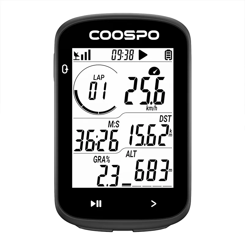 COOSPO CS300 bezprzewodowy komputer rowerowy GPS prędkościomierz rowerowy licznik kilometrów 2.6 cala Bluetooth ANT + IPX7 zabezpieczenie wysokości aplikacji dla Strava TP