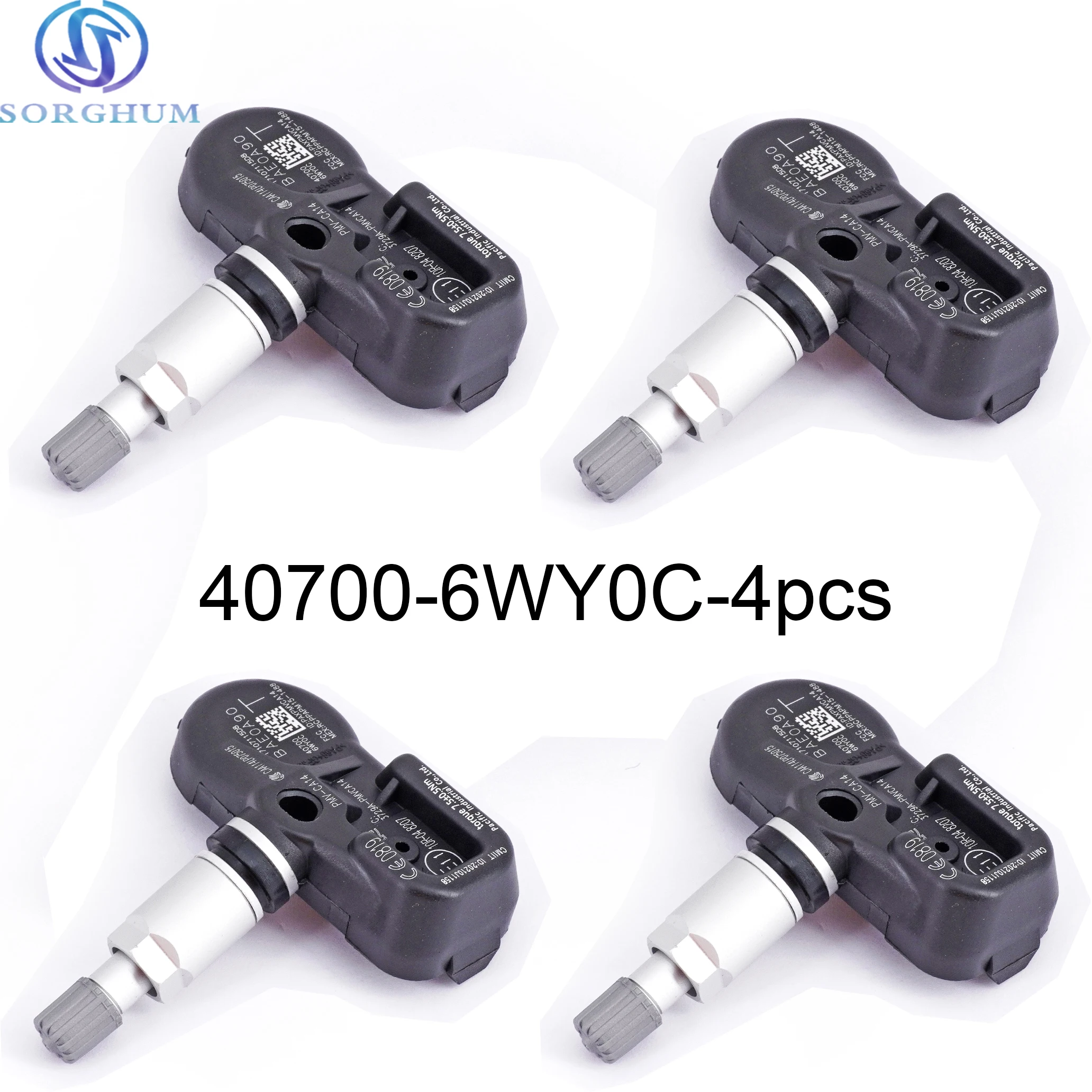 4pcs 40700-6WY0C 407006WY0C PMV-CA14 TPMS Tire Pressure Monitoring Sensor 433MHz For Nissan For Infiniti QX80 GTR Amada