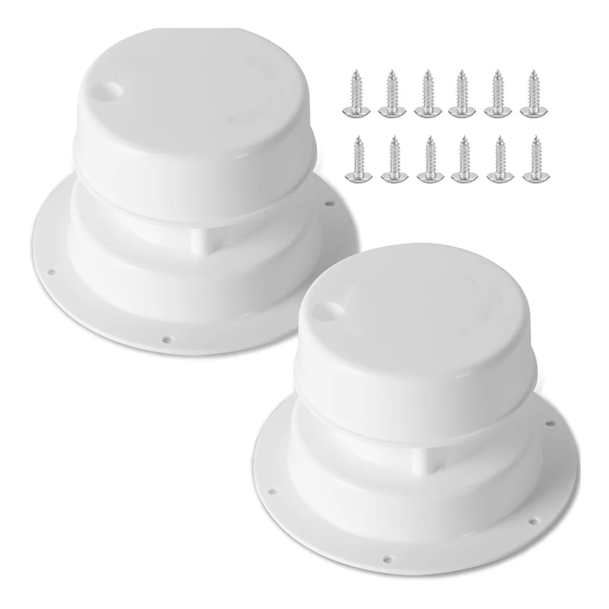 2Pack RV Roof Vent Cover Kits and Screws Vent Cap for RV Trailer Roof Vent Cover Replacement RV Plumbing Vent Caps White