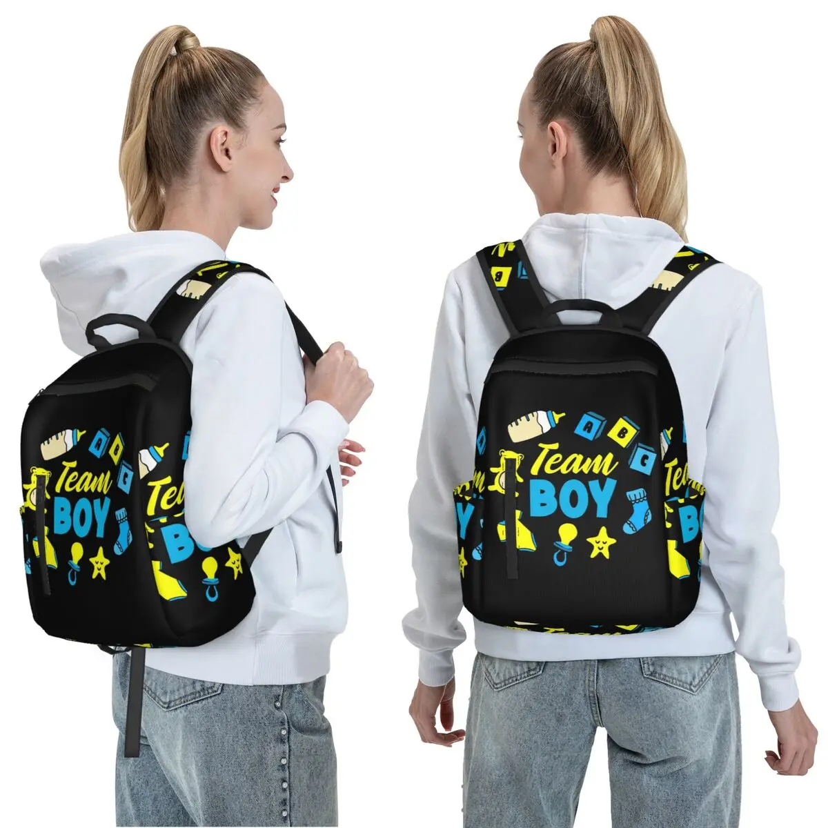 Team Boy Cute Little Diaper Boy Abdl Backpack Daypack Large Capacity Boys Girls BookBag School Bag Shoulder Bags for Men Women