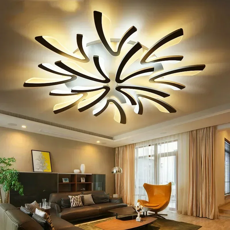 Remote Led Modern For Bedroom Dimmer Ceiling Lamps Acrylic Aluminum Body Light Fixture For 8-35 Square Meters