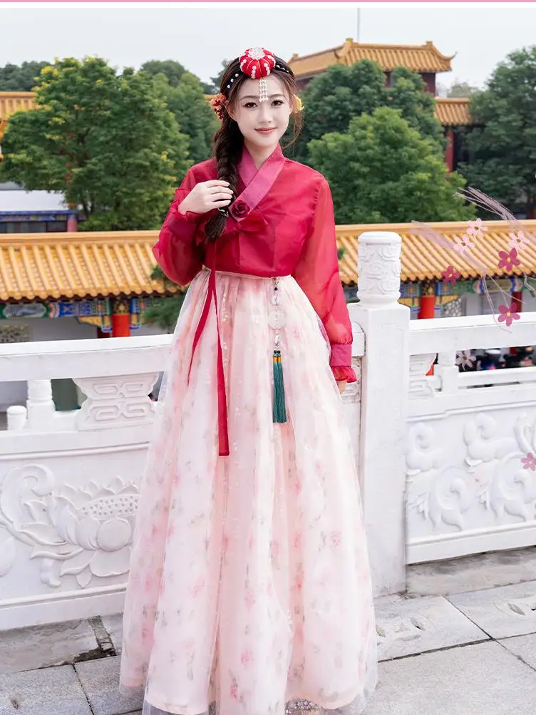 Hanbok coreano tradicional para mujer, disfraz de baile Princ Sle, traje étnico Minori Faion Photoaphy, poliéster...