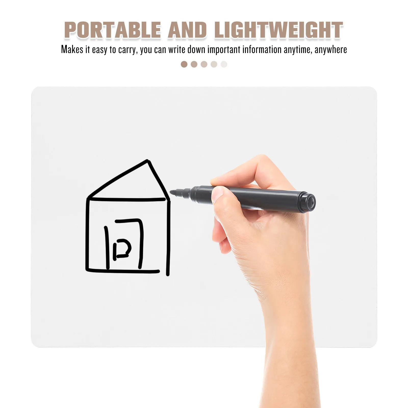 Portable Handheld Double Sided Whiteboard Dry Erase Paddle For Board Classroom Teacher Mini Lightweight