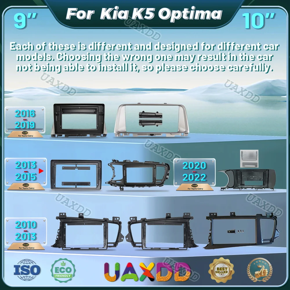 Frame for 2010-2022 Kia K5 Optima 9INCH 10.1INCH Car DVD MP5 Radio Android Frame Video Player Dashboard Multimedia Kit Fascia CD