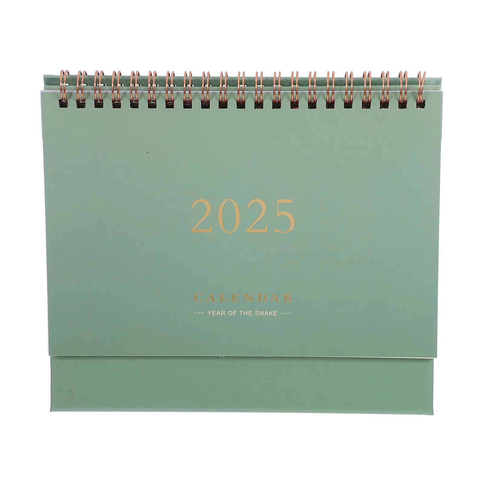 

Modern Gold Foil Table Calendar Double Wire Bound Heavyweight Paper Stand Up Desk Calendar for Daily Planning Office Workspace