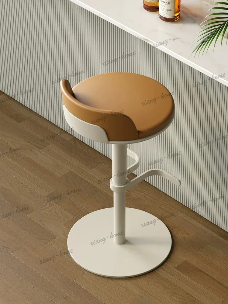 Factory Direct Modern Simple Rotating Lifting High Stool Island Chair Bar Front Desk High Stool Bar Stool Microfiber Leather Bar