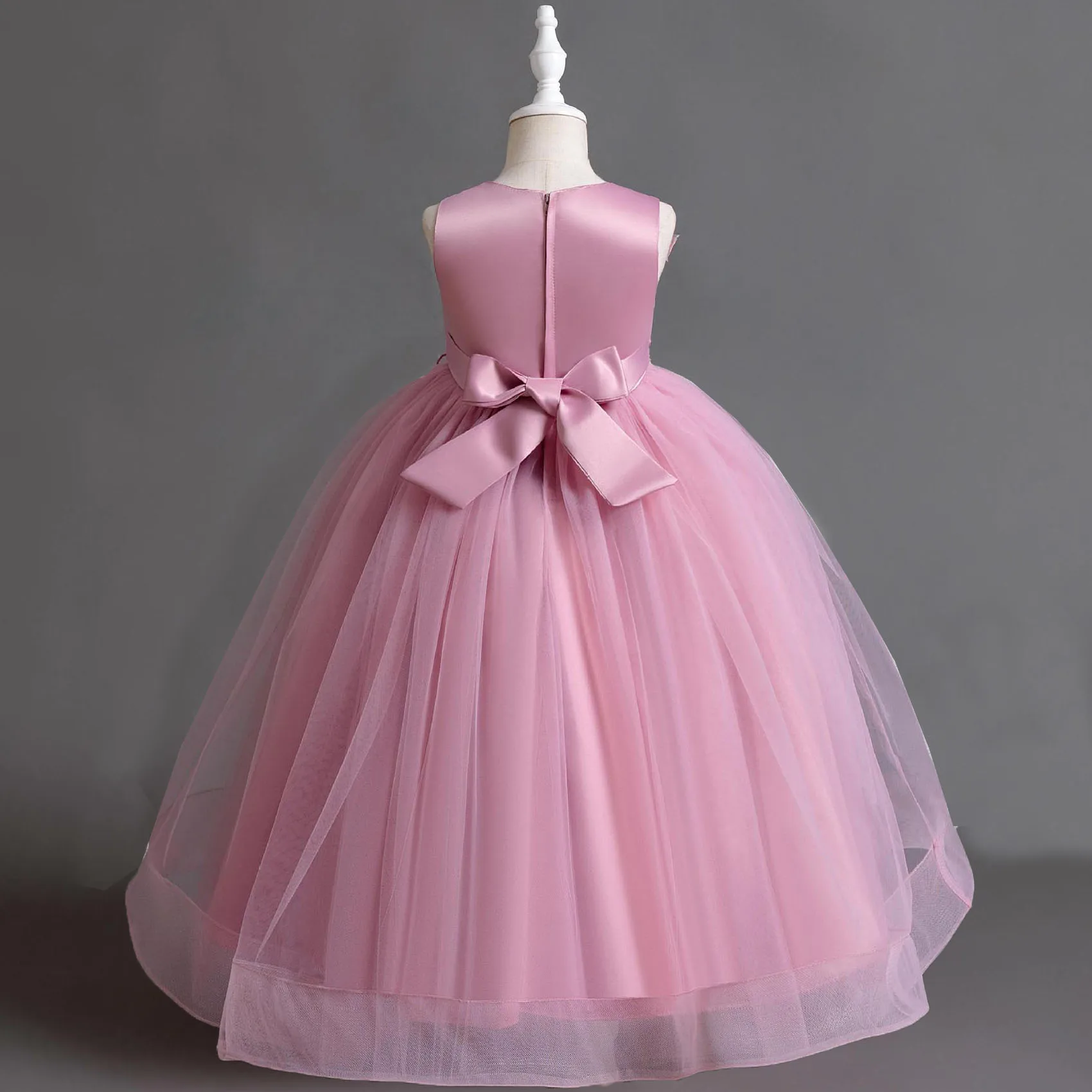 Charlotte-vestido de novia bordado para niñas pequeñas y grandes, vestido de desfile Formal con estilo, boda, dama de honor, niña de las flores, fiesta de cumpleaños, 4-10 años