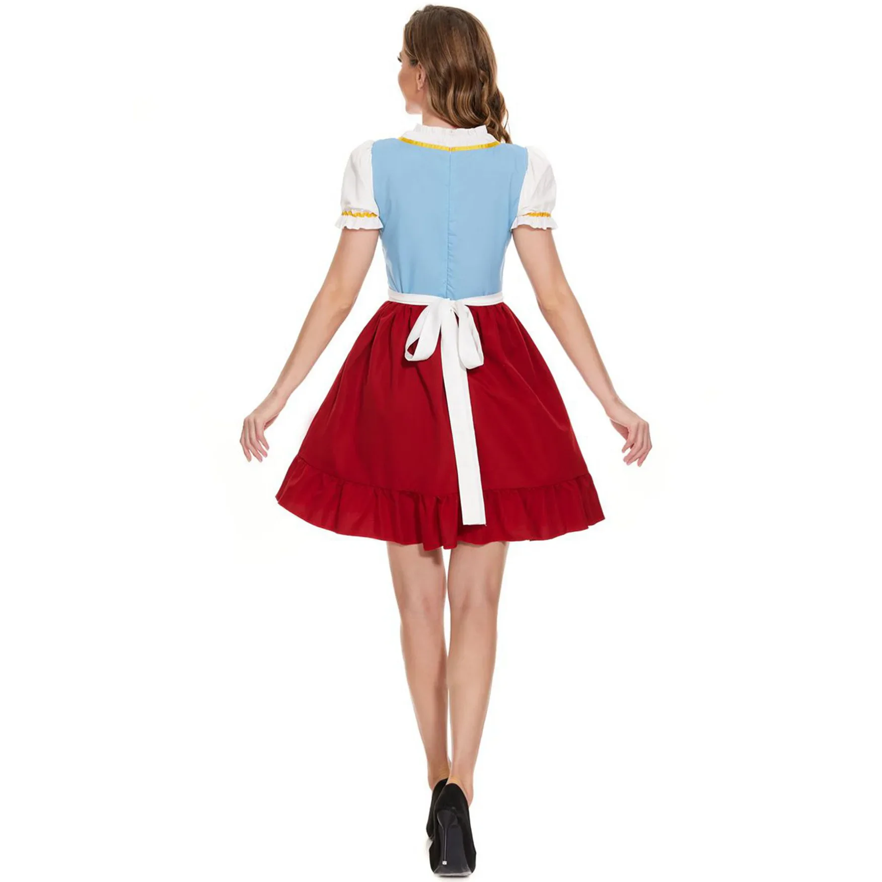 Traditionelles bayerisches Oktoberfest-Kostüm für Erwachsene Frauen, Kinderkleid, Halloween-Party-Cosplay-Kostüm, Bierfest-Outfit für Kinder – Detail 4