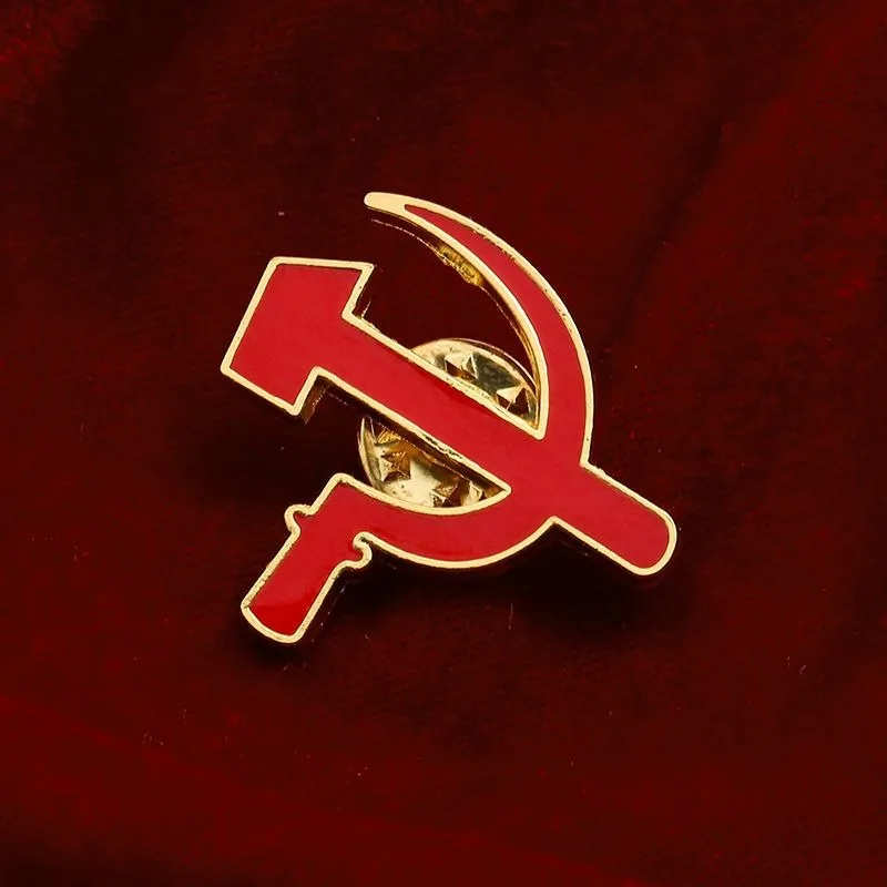 Former Soviet Union Emblem National Badge Defense Brooch Five-pointed Star Insignia Pin Sickle Hammer Symbol Double-headed Eagle