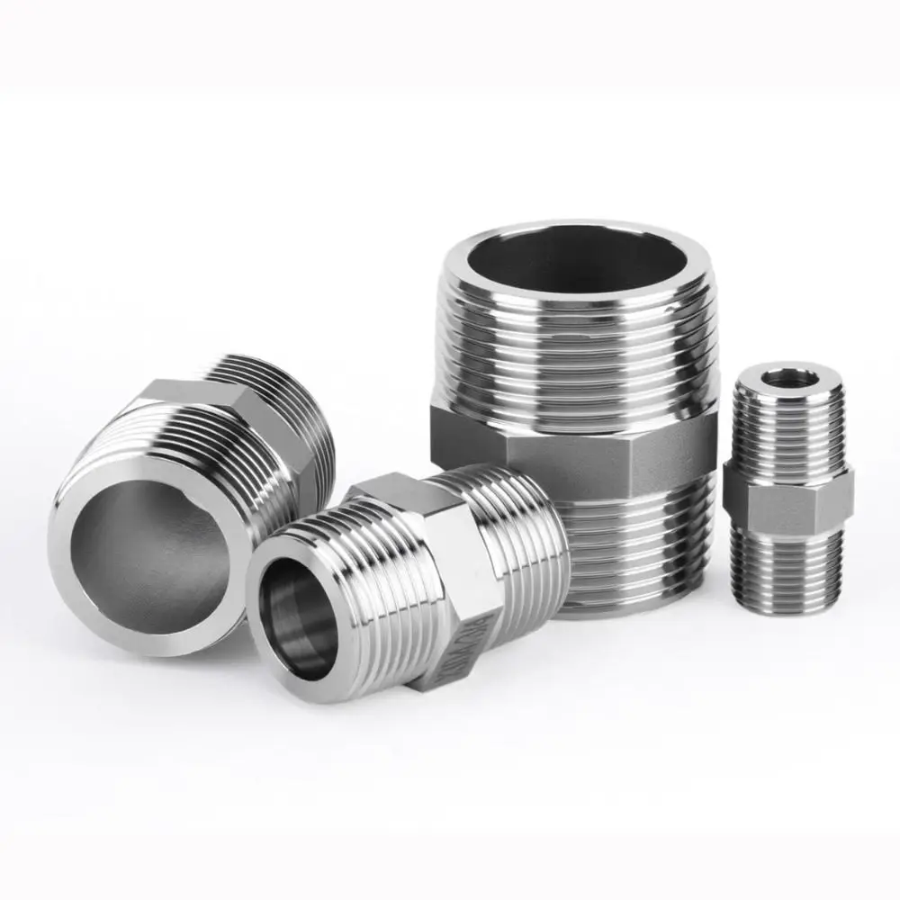 304 Stainless Steel Pipe Fitting Connector 1/8 1/4 3/8 1/2 3/4 1