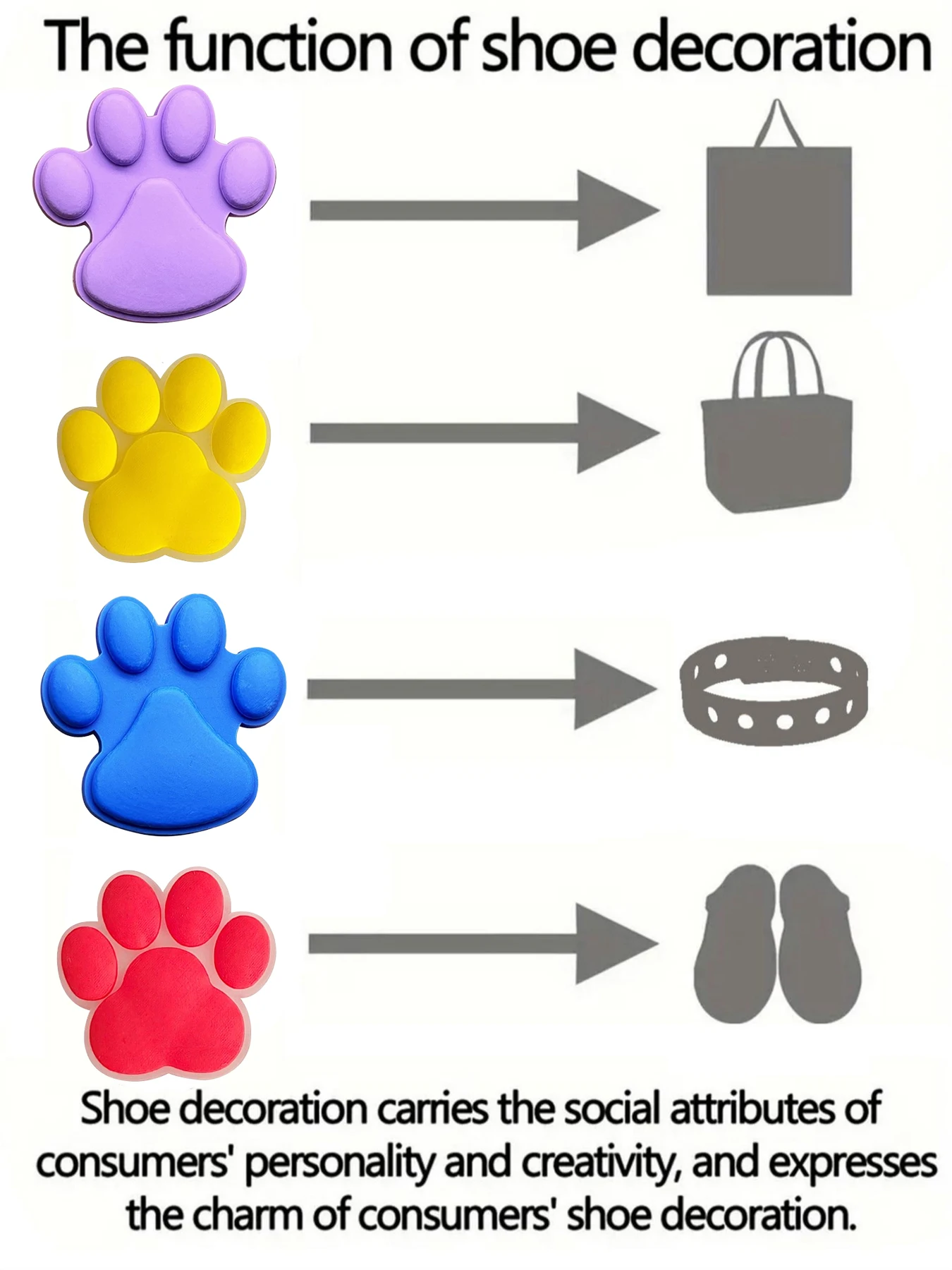 5-12PCS Candy Color Cat Dog Paw Shoe Charm Mix Wholesale PVC Decoration Buckle Sandal Shoe Detachable Waterproof To Xmas Gift