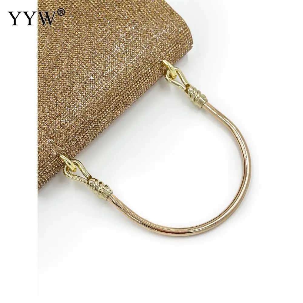 Gold Sequined Evening Bags Party Handbags Luxury Vintage Metal Handle Handbag Clutch For Women Wedding Bridal Clutches Bag