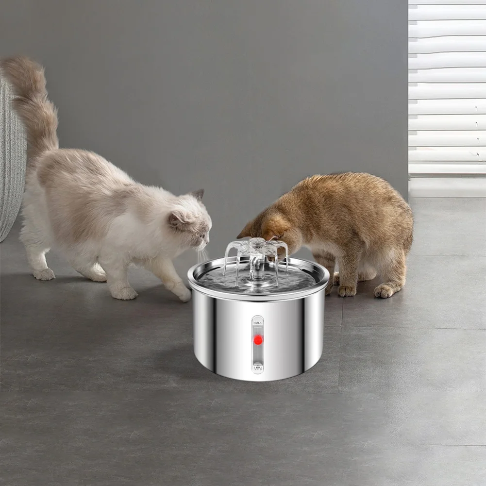 

2L Automatic Pet Water Fountain 304 Stainless Steel Cat Dog Water Fountain Large Capacity Auto Filter Pet Drinker for Cats Dogs