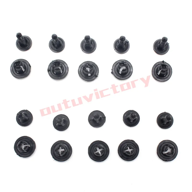 10Pcs Auto Bumper Fastener 9mm Hole Rivet Retainer Push Cover Fender Car Door Trim Panel Clip MR200300 For Mitsubishi Honda