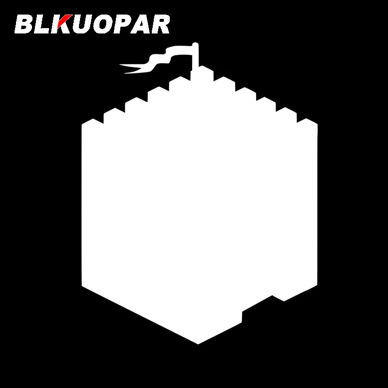 BLKUOPAR for Castle Tower Flag Car Stickers Cartoon Fashionable Decals Waterproof Air Conditioner Motorcycle Decor Car Goods