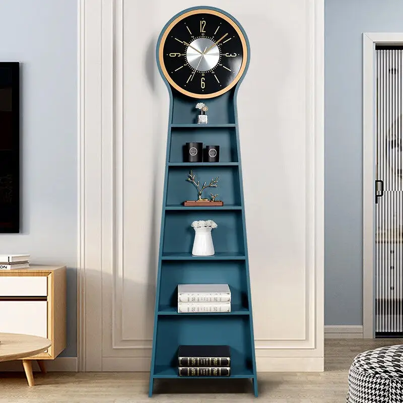 Modern storage floor clock Living room multi-layer storage rack desk clock