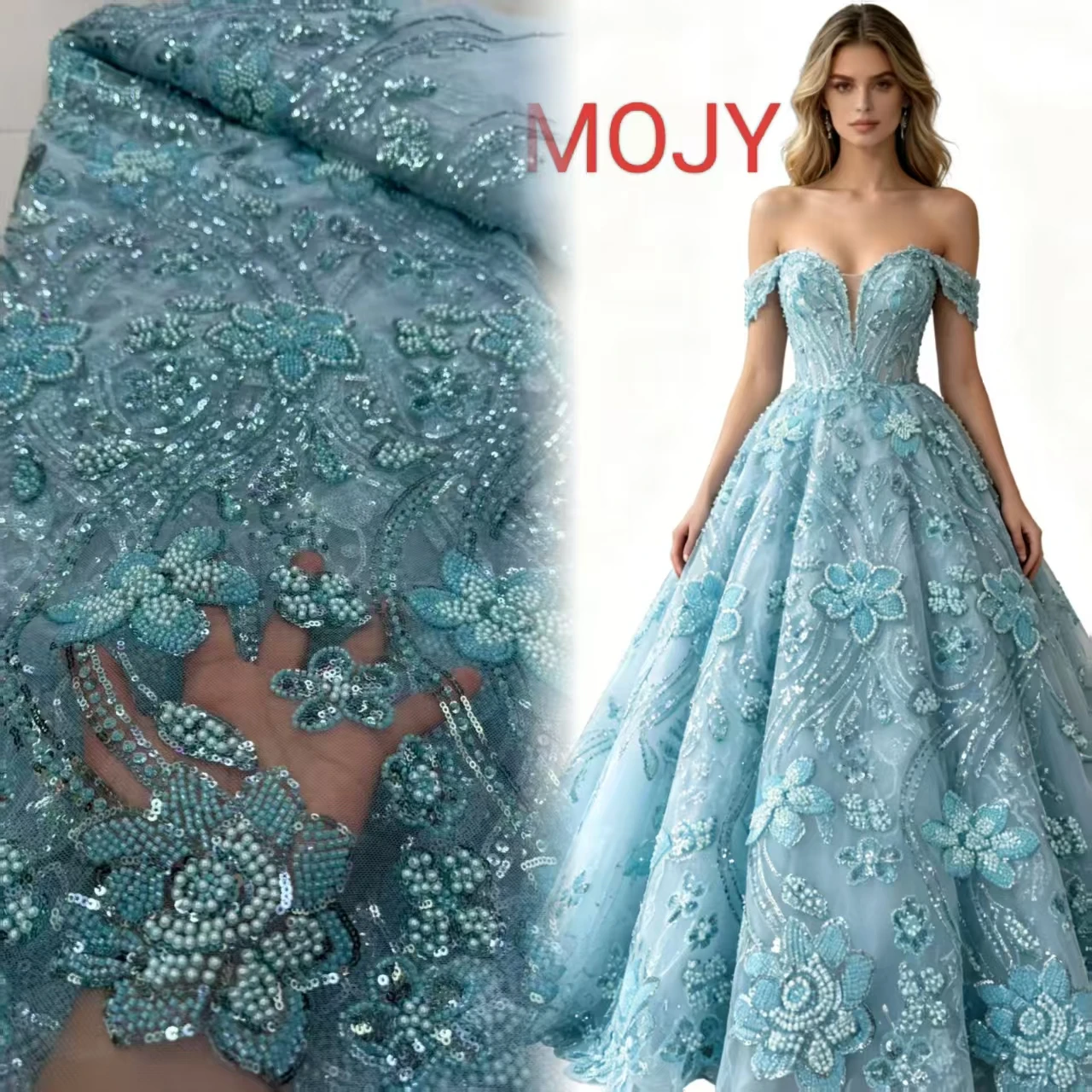 

Green African Velvet Lace Tulle Fabric Beaded Embroidery French Sequin for Women's Dresses Wedding Gowns 2026 Style