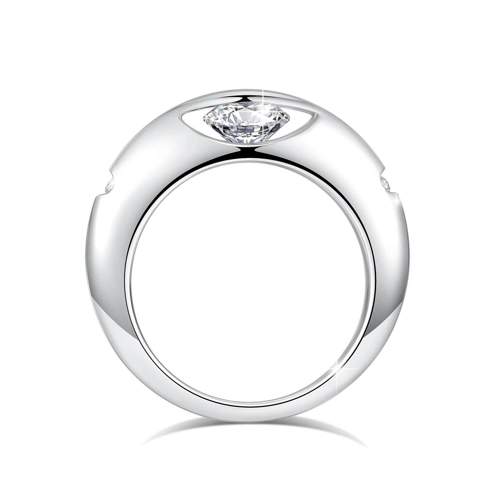 Rotatable 1CT Moissanite Ring 925 Sterling Silver D Color for Women Wedding Band Trendy Anniversary Gift Madam Fine Jewelry