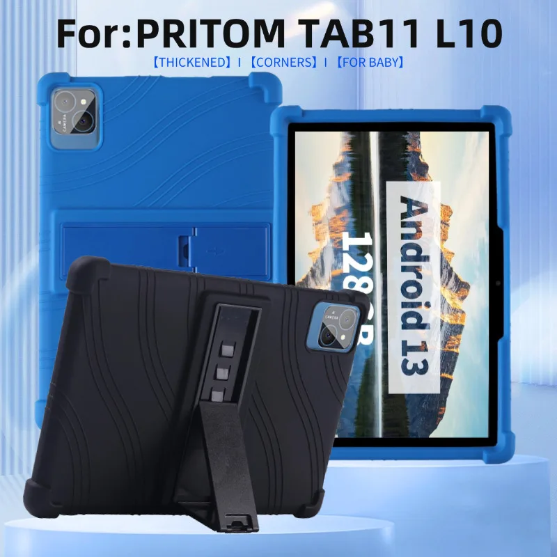 Case for PRITOM TAB11 - Silicone Shockproof Stand Rubber Soft Shell Kids Friendly Protective TAB11Model L10 Tablet 10.1 Inch