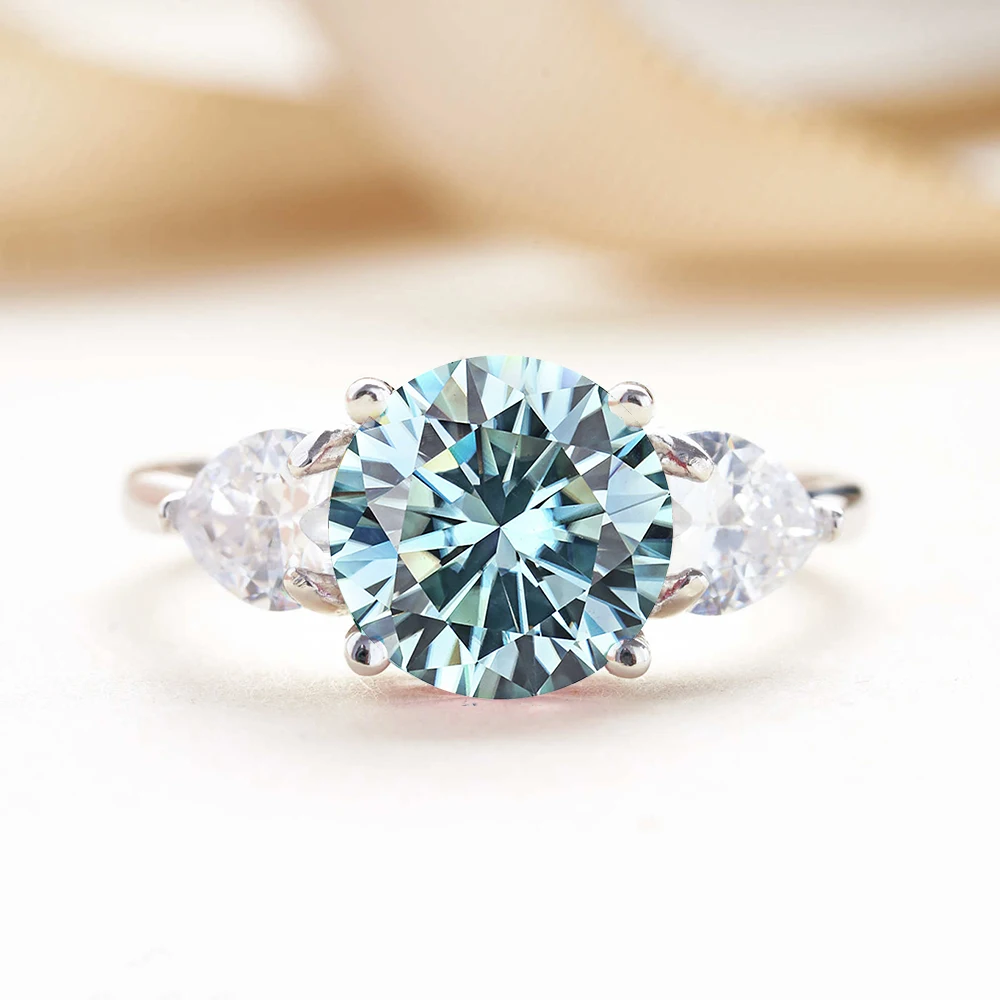 JoyceJelly Luxury Wedding Sterling 925 Silver Ring 3 Carat D-COLOR Moissanite Diamond Jewelry For Women Classic Four Claw Design