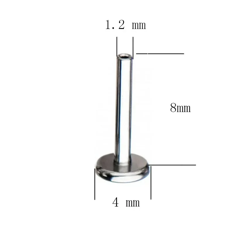 New G23 Titanium Labret Stud Zircon Paved Ear Cartilage Tragus Tragus Helix Earrings Lip Ring Stud Body Piercing Jewelry Unisex