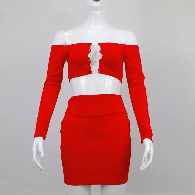 2025 sexy menina a nova cor sólida sem costas fora do ombro oco para fora mini vestidos conjunto vestido feminino plus size 9xl 8xl 7xl 6xl