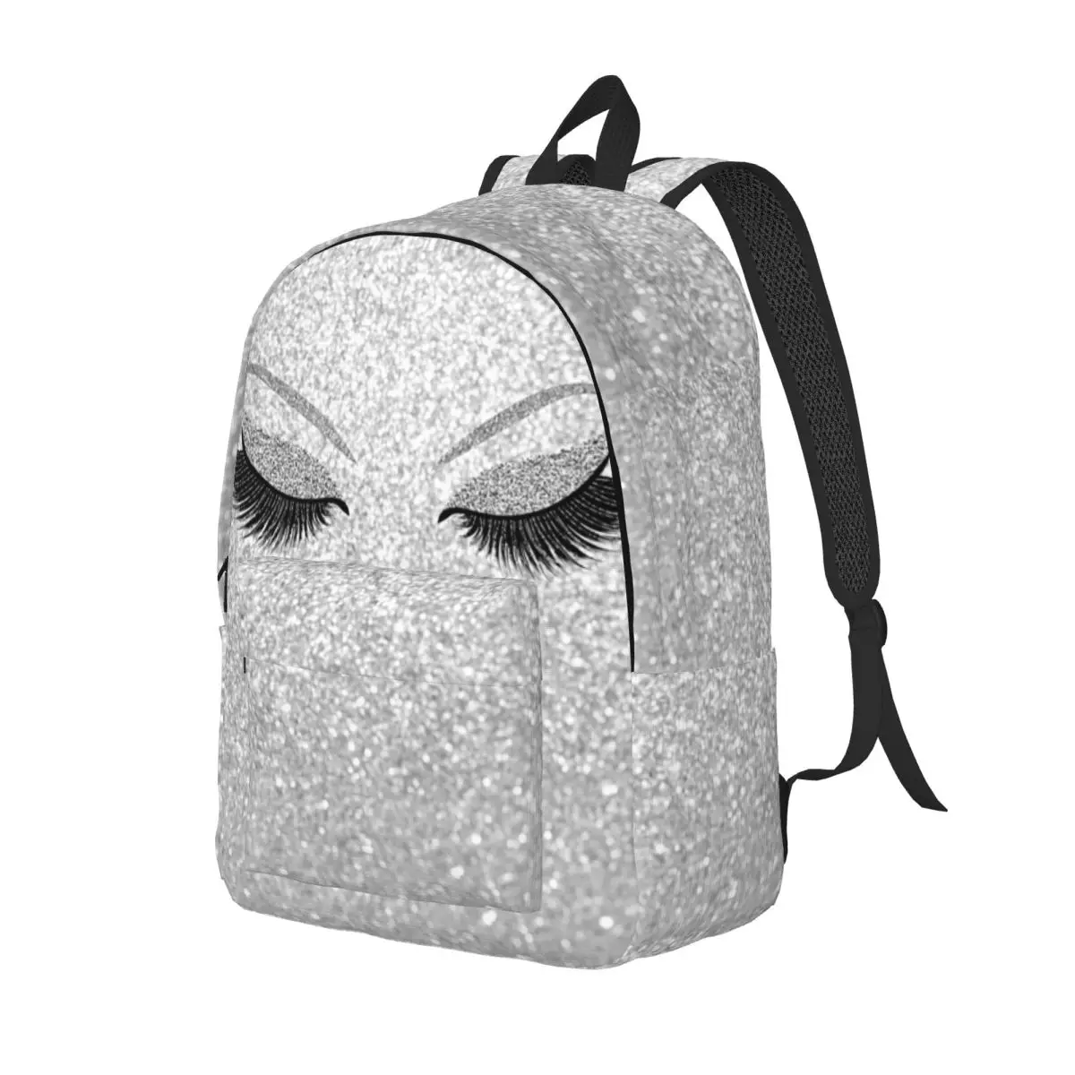 

Glitter Eyelash Pattern Lash Artist Backpack Daypack Large Capacity Kids BookBag School Bag Shoulder Bags for Boys Girls